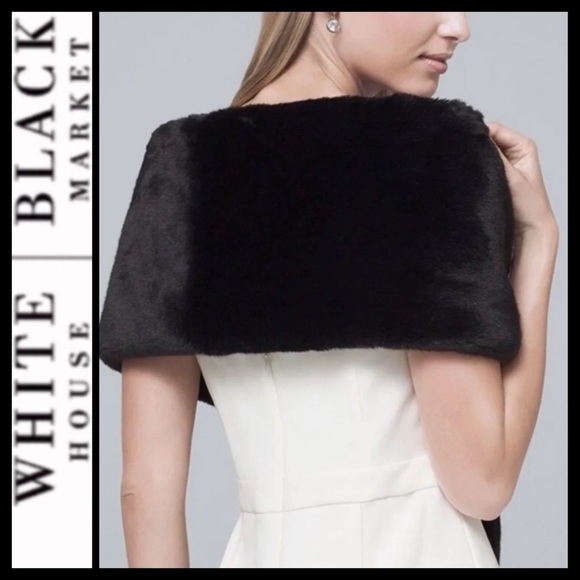 NWT WHBM Faux Fur Leopard Shoulder Wrap - Picture 2 of 5